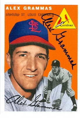 Autograph Warehouse 96500 Alex Grammas Autographed Baseball Card St Louis Cardinals 1994 1954 Topps Archives No. 151