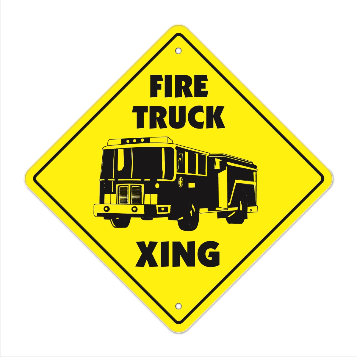 SignMission X-FireTruck 12 x 12 in. Firetruck Crossing Zone Xing Sign