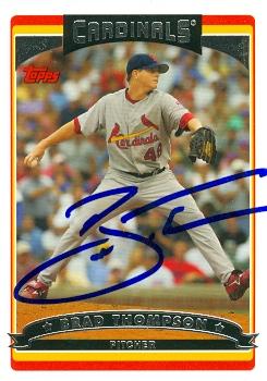 Autograph Warehouse 59778 Brad Thompson Autographed Baseball Card St. Louis Cardinals 2006 Topps No .498