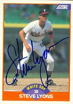 Autograph Warehouse 70100 Steve Lyons Autographed Baseball Card Chicago White Sox 1989 Score No. 388