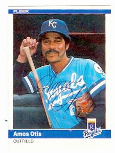 Autograph Warehouse 61308 Amos Otis Autographed Baseball Card Kansas City Royals 1984 Fleer No. 351