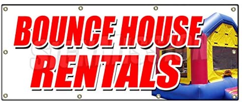 SignMission B-96 Bounce House Rentals 36 x 96 in. Bounce House Rentals Banner Sign - Party Photobooth Inflatable Moonwalk