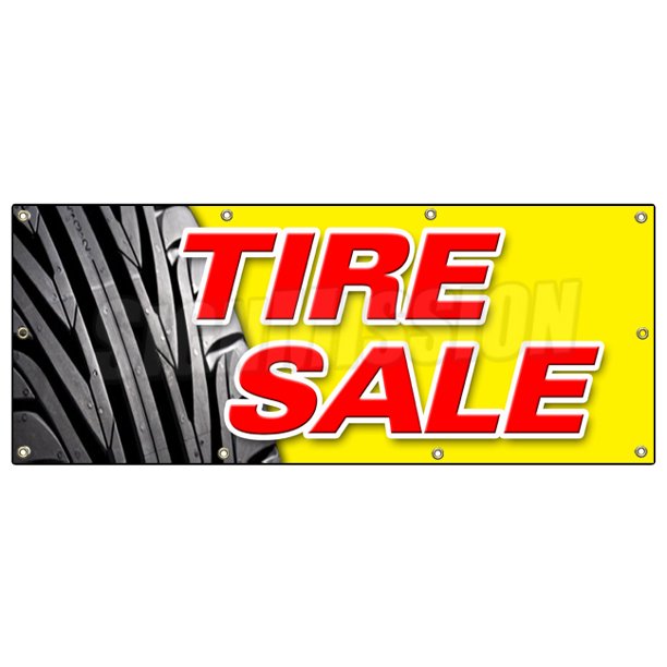 SignMission B-96 Tire Sale 1 36 x 96 in. Banner Sign - Tire Sale 1