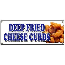 SignMission B-Deep Fried Cheese Curds Deep Fried Cheese Curds Banner Sign - Wisconsin Poutine Battered Snack
