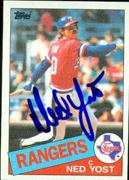 Autograph Warehouse 49186 Ned Yost Autographed Baseball Card Texas Rangers 1985 Topps No .777