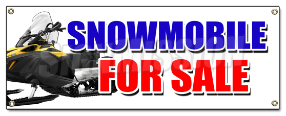 SignMission B-120 Snowmobile For Sale 48 x 120 in. Snowmobile for Sale Banner Sign - Snowmachine All Brands Financing Sale
