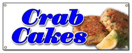 SignMission B-120 Crab Cakes 48 x 120 in. Banner Sign - Crab Cakes
