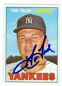 Autograph Warehouse 74038 Tom Tresh Autographed Baseball Card New York Yankees 1967 Topps No . 289 67