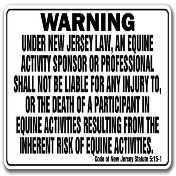 SignMission WS-New Jersey Equine Warning Sign - New Jersey Equine