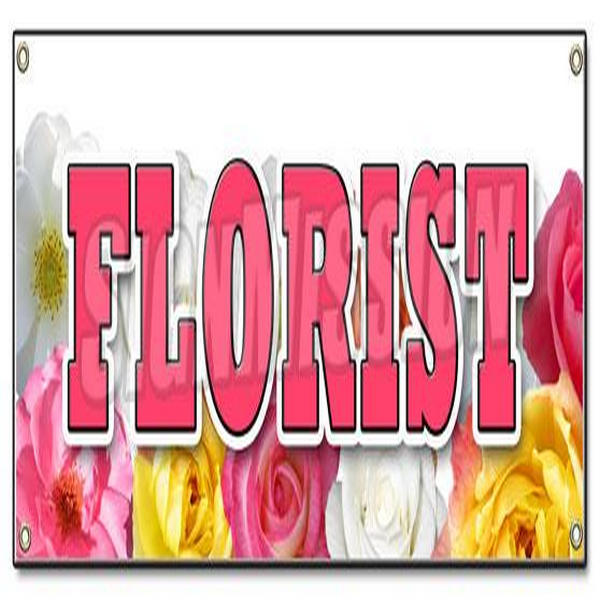 SignMission B-Florist 18 x 48 in. Banner Sign - Florist - Roses Flower Shop Arrangements Delivery Fresh Plants