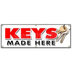 SignMission B-72 Keys Made Here 24 x 72 in. Keys Made Here Banner Sign