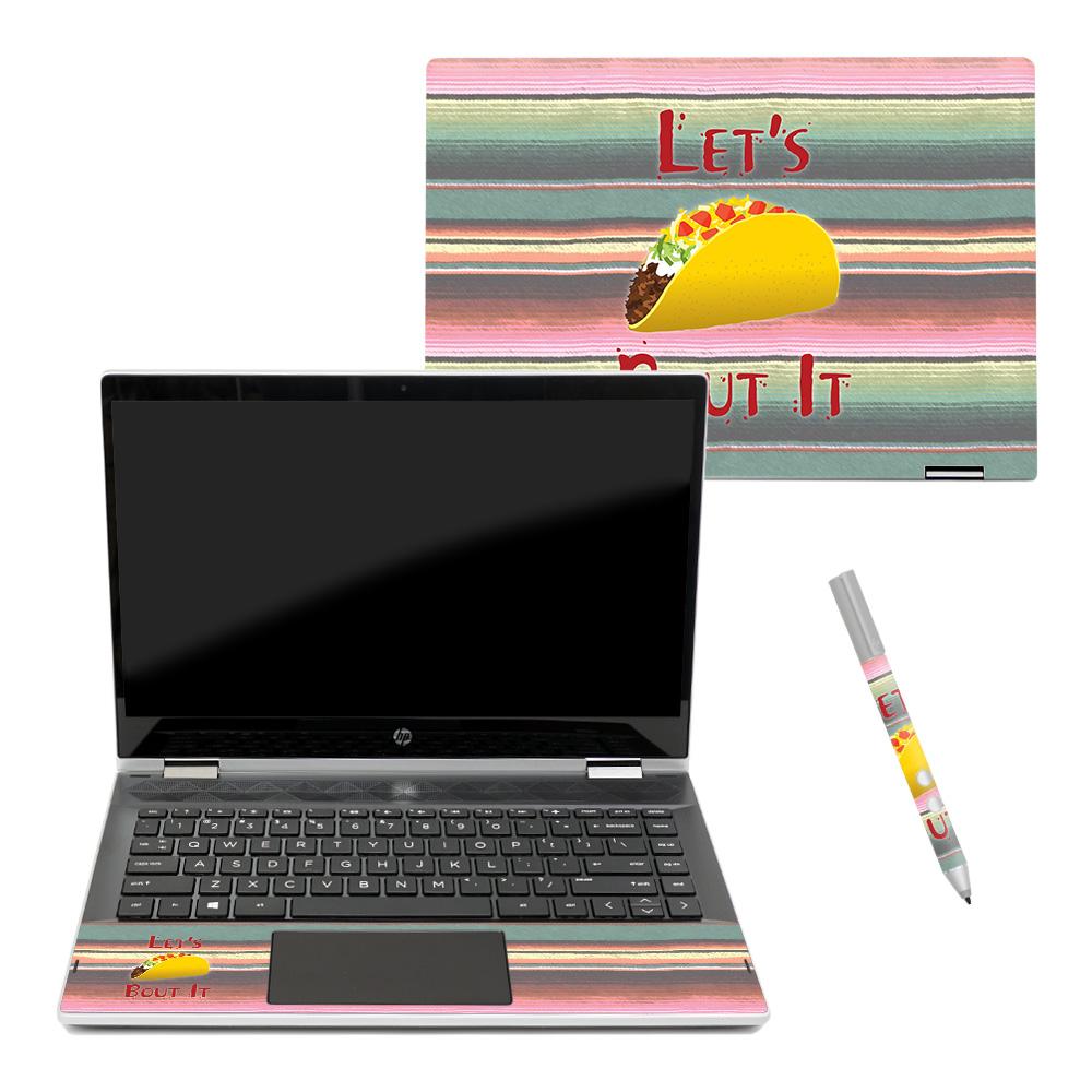 MightySkins HPPX360144-Lets Taco Bout It Skin Decal Wrap for HP Pavilion X360 14 in. 2018 Sticker - Lets Taco Bout It
