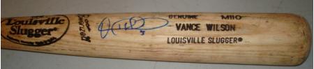 Autograph Warehouse 27977 Vance Wilson Autographed Game Used Baseball Bat