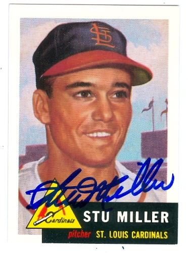 Autograph Warehouse 96503 Stu Miller Autographed Baseball Card St. Louis Cardinals 1991 1953 Topps Archives No. 183