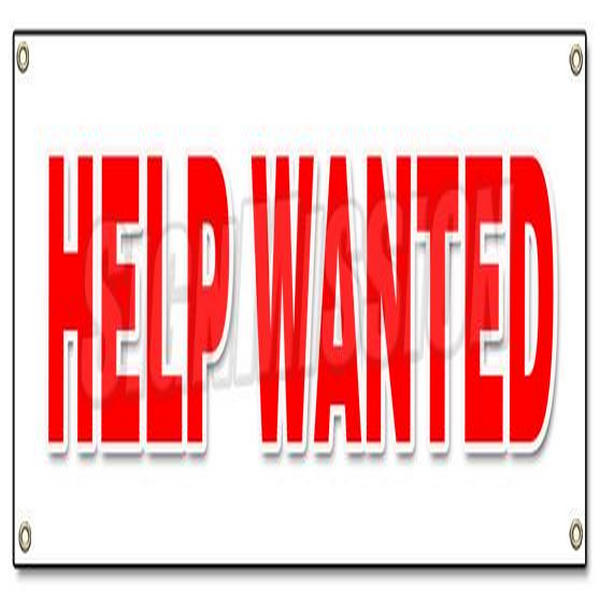 SignMission B-Help Wanted 18 x 48 in. Banner Sign - Help Wanted - Now Hiring Interview Application Job Position Career