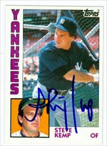 Autograph Warehouse 42143 Steve Kemp Autographed Baseball Card New York Yankees 1984 Topps No. 440