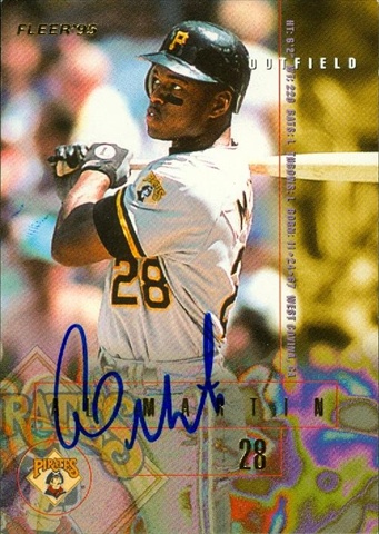 Autograph Warehouse 46780 Al Martin Autographed Baseball Card Pittsburgh Pirates 1995 Fleer No .483