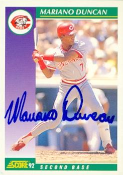 Autograph Warehouse 57044 Mariano Duncan Autographed Baseball Card Cincinnati Reds 1992 Score No .352
