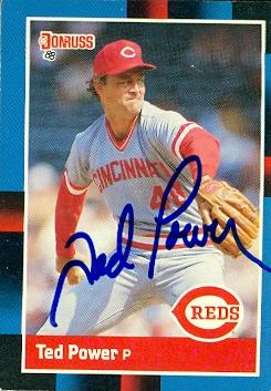 Autograph Warehouse 57330 Ted Power Autographed Baseball Card Cincinnati Reds 1988 Donruss No .142