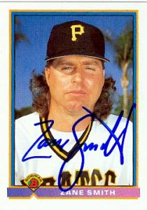 Autograph Warehouse 57821 Zane Smith Autographed Baseball Card Pittsburgh Pirates 1991 Topps Bowman No .524