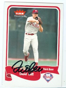 Autograph Warehouse David Bell autographed baseball card (Philadelphia Phillies) 2004 Fleer Tradition No.275