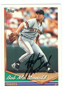 Autograph Warehouse Bob MacDonald autographed baseball card (Detroit Tigers) 1994 Topps No.162