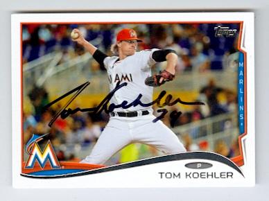Autograph 156658 Miami Marlins 2014 Topps No. Us293 Tom Koehler Autographed Baseball Card