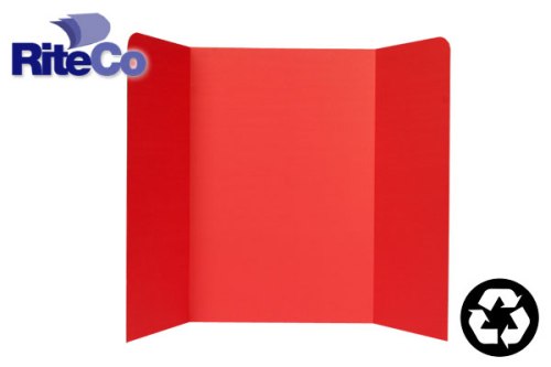 RiteCo Raydiant 22105 Riteco Tri-Fold Presentation Boards 48 In. X 36 In. Red - 24 Pack