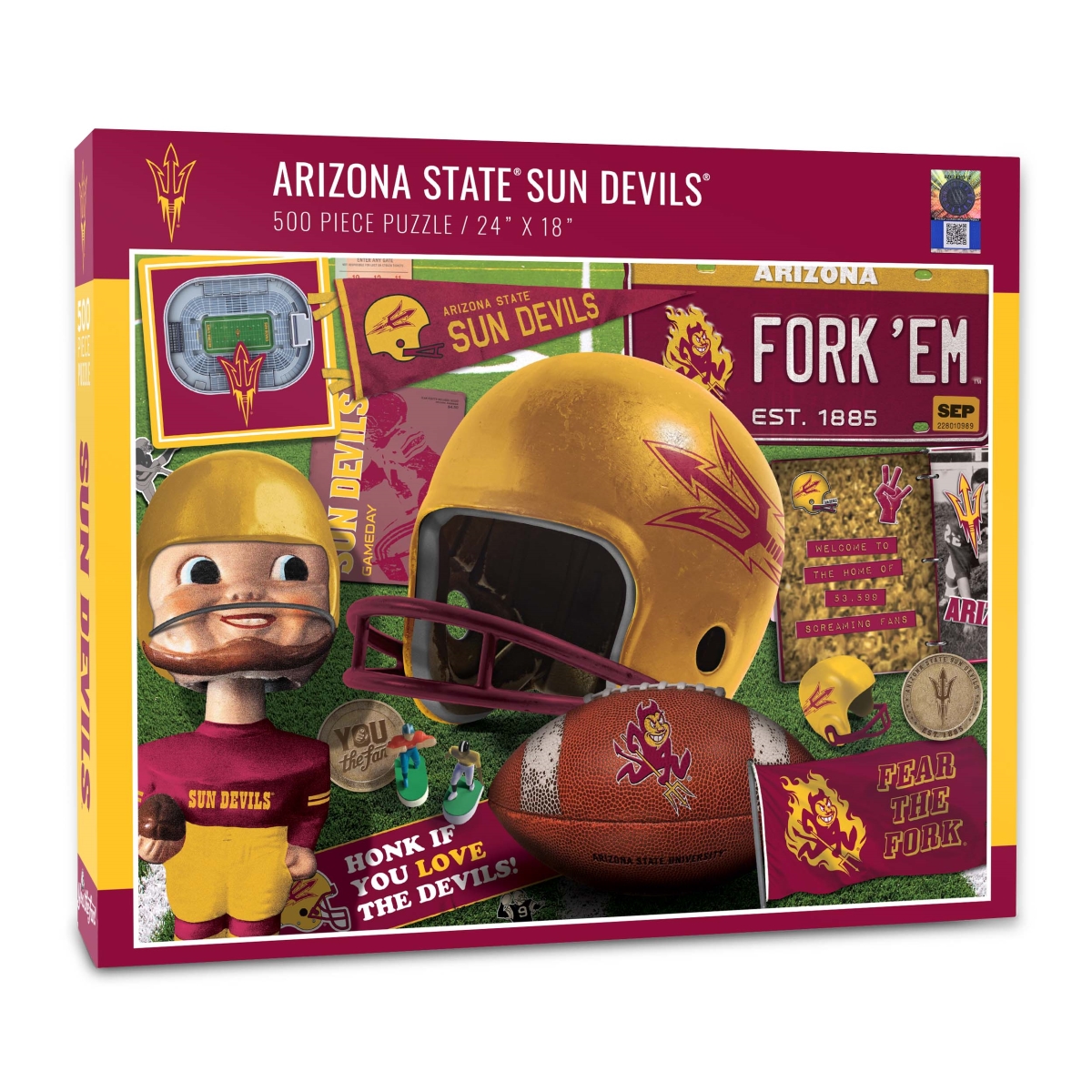 Souvenirs 18 x 24 in. NCAA Arizona State Sun Devils Retro Series Puzzle - 500 Piece