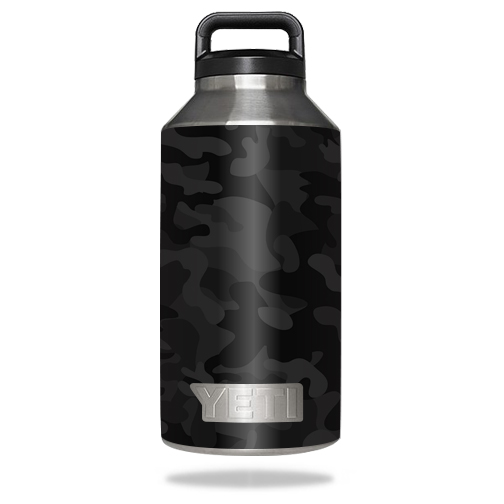 MightySkins YERABOT64-Black Camo Skin for Yeti Rambler Bottle 64 oz Wrap Cover Sticker - Black Camo