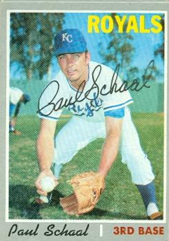 Autograph Warehouse 98106 Paul Schaal Autographed Baseball Card Kansas City Royals 1970 Topps No. 338