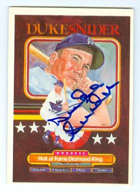 Autograph Warehouse Duke Snider autographed baseball card (Brooklyn Dodgers) 1984 Donruss No.648 Diamond Kings