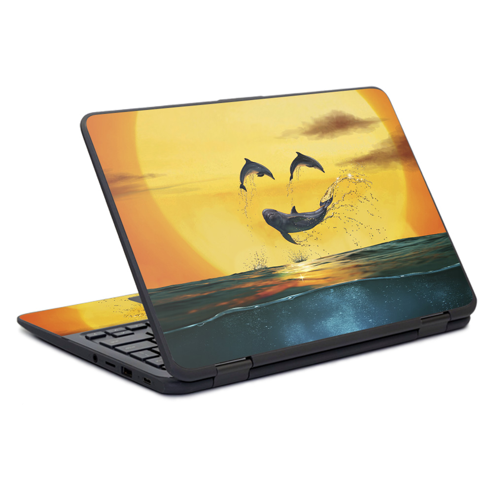 MightySkins HPCH11G1-Dolphin Smiley Skin for HP Chromebook X360 11 in. G11 2017 - Dolphin Smiley