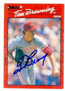 Autograph Warehouse 61387 Tom Browning Autographed Baseball Card Cincinnati Reds 1990 Donruss No. 308