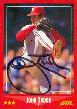 Autograph Warehouse 59750 John Tudor Autographed Baseball Card St. Louis Cardinals 1988 Score No .275