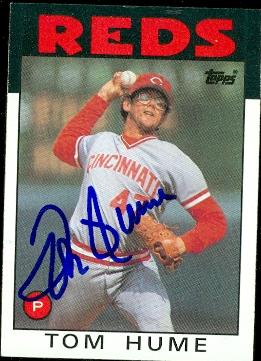 Autograph Warehouse 57085 Tom Hume Autographed Baseball Card Cincinnati Reds 1986 Topps No .573