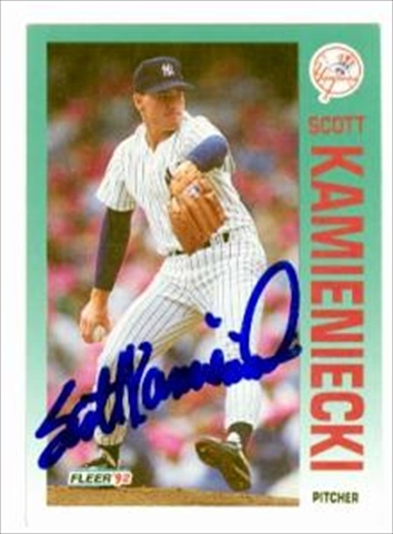 Autograph Warehouse 42117 Scott Kamieniecki Autographed Baseball Card New York Yankees 1992 Fleer No. 232