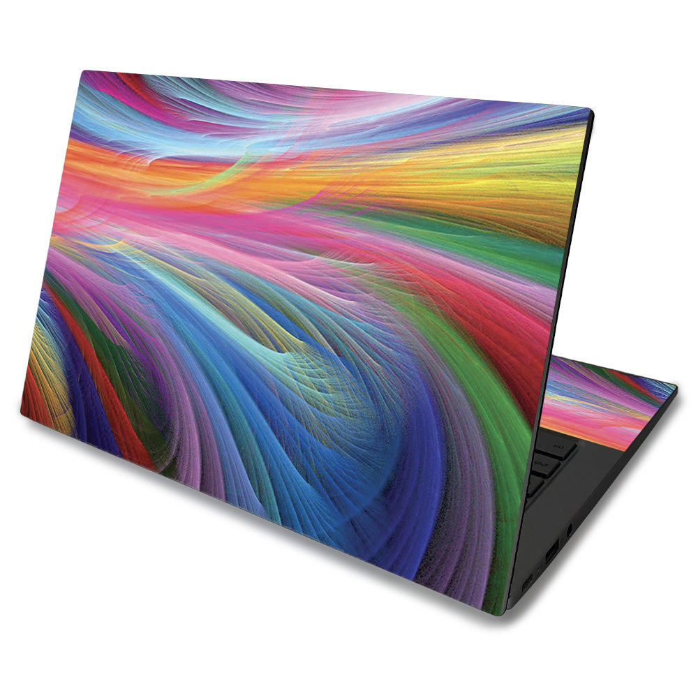 MightySkins ASCH1419-Rainbow Waves Skin for Asus Chromebook C425 14 in. 2019 - Rainbow Waves
