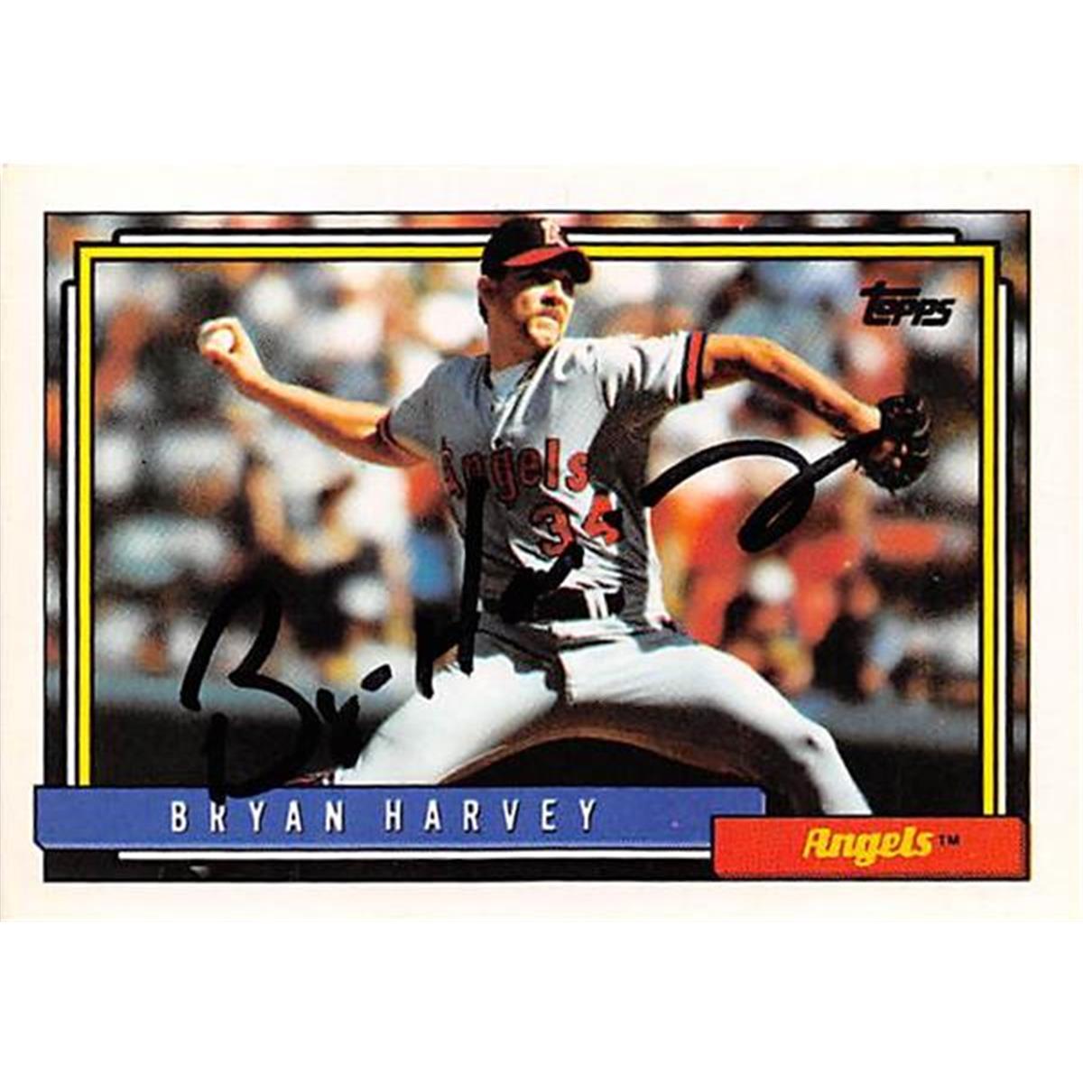 Autograph Warehouse 365866 Bryan Harvey Autographed Baseball Card - 1992 Topps-568