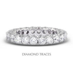 Diamond Traces UD-EWB460-9686 14K White Gold Prong & Bezel Setting 4.00 Carat Total Natural Diamonds Modern Eternity Ring