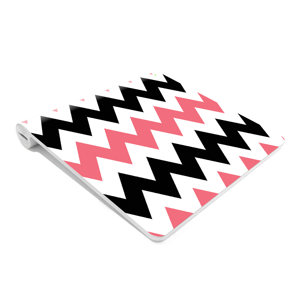 MightySkins APMTP-Black Pink Chevron Skin for Apple Magic Trackpad Original Wrap Cover Sticker - Black Pink Chevron