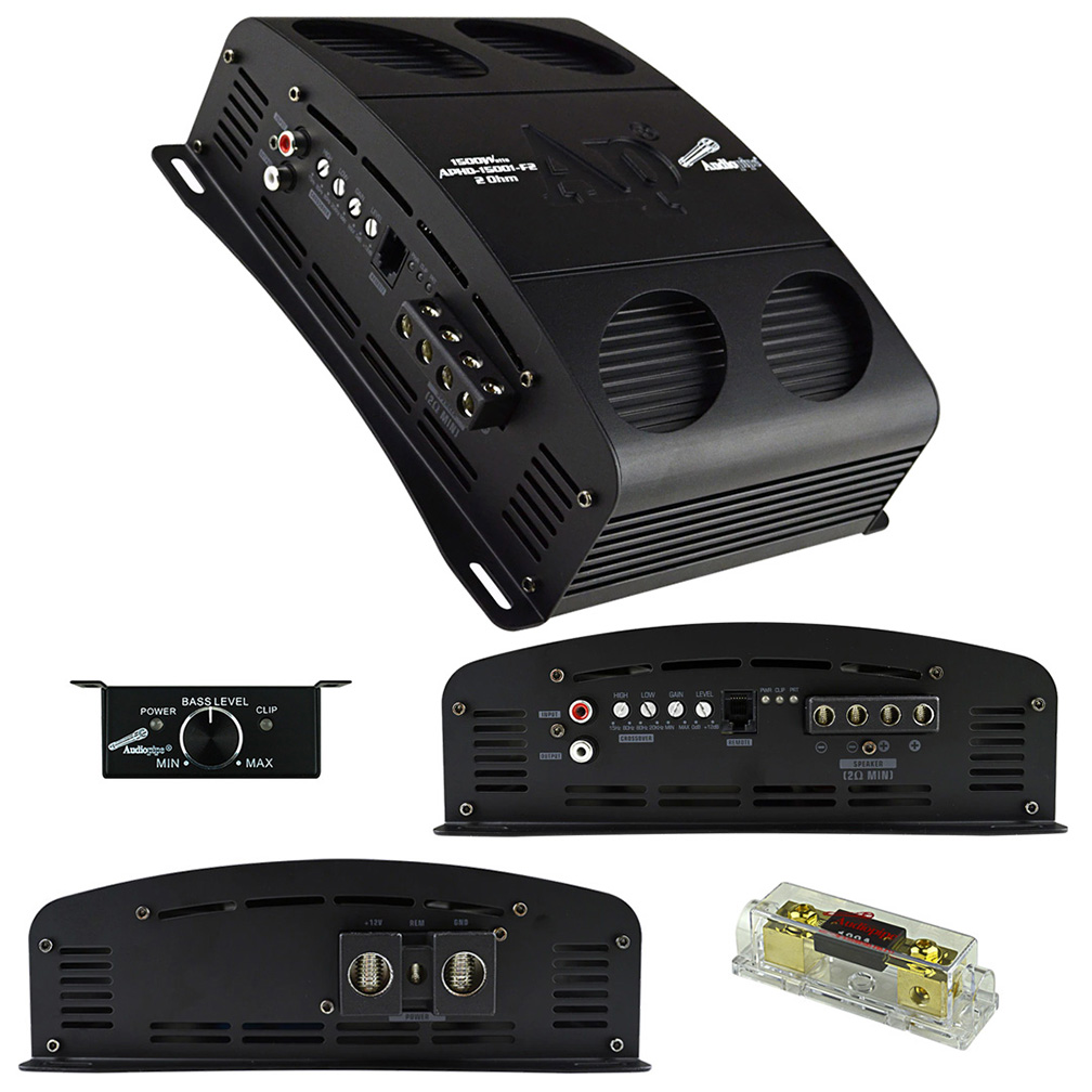 AudioPipe APHD15001F2 1500W Class D Full Bridge High Power Amplifier Mono 2 ohm Stable