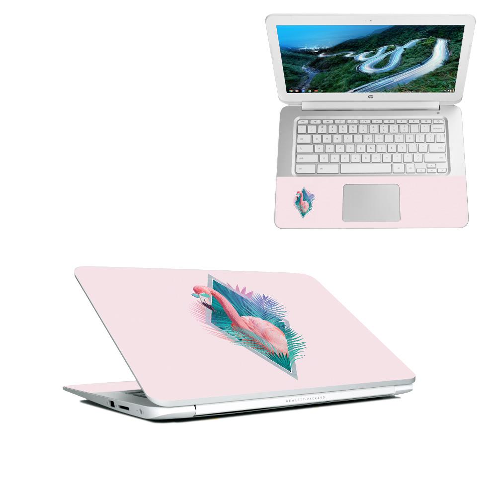 MightySkins CF-HPCH1418-Flamingo Vice Carbon Fiber Skin Decal Wrap for HP Chromebook 14 in. 2018 Sticker - Flamingo Vice