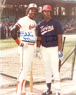 Autograph Warehouse 81586 Eddie Murray And Gary Ward Autographed 8 x 10 Photo Orioles And Twins All Stars 1983 Era