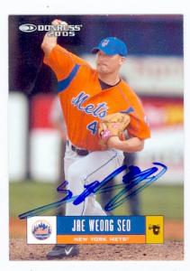Autograph Warehouse 83232 Jae Weong Seo Autographed Baseball Card New York Mets 2005 Donruss No .256