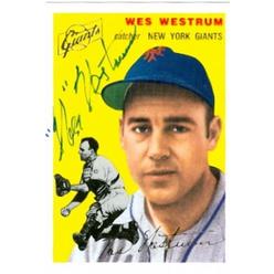 Autograph Warehouse 70685 Wes Westrum Autographed Baseball Card New York Giants 1994 1954 Topps Archives No. 180