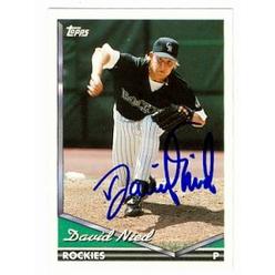 Autograph Warehouse 72402 David Nied Autographed Baseball Card Colorado Rockies 1994 Topps No . 135