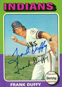 Autograph Warehouse 72890 Frank Duffy Autographed Baseball Card Cleveland Indians 1975 Topps No . 448