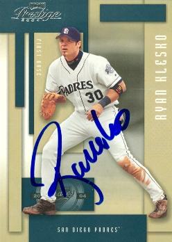 Autograph Warehouse 71856 Ryan Klesko Autographed Baseball Card San Diego Padres 2004 Playoff Prestige No . 164