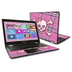 MightySkins LENFLX14-Pink Bow Skull Skin Compatible with Lenovo Flex 3 14 in. Wrap Cover Sticker - Pink Bow Skull